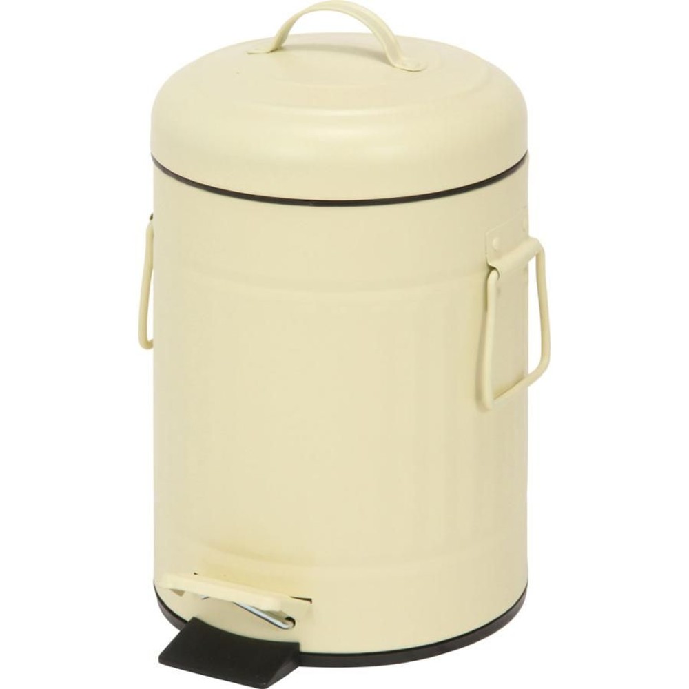 スチール　ラウンドペダルペール　3Ｌ【メーカー直送 代引不可】, アイボリー, 3.0L