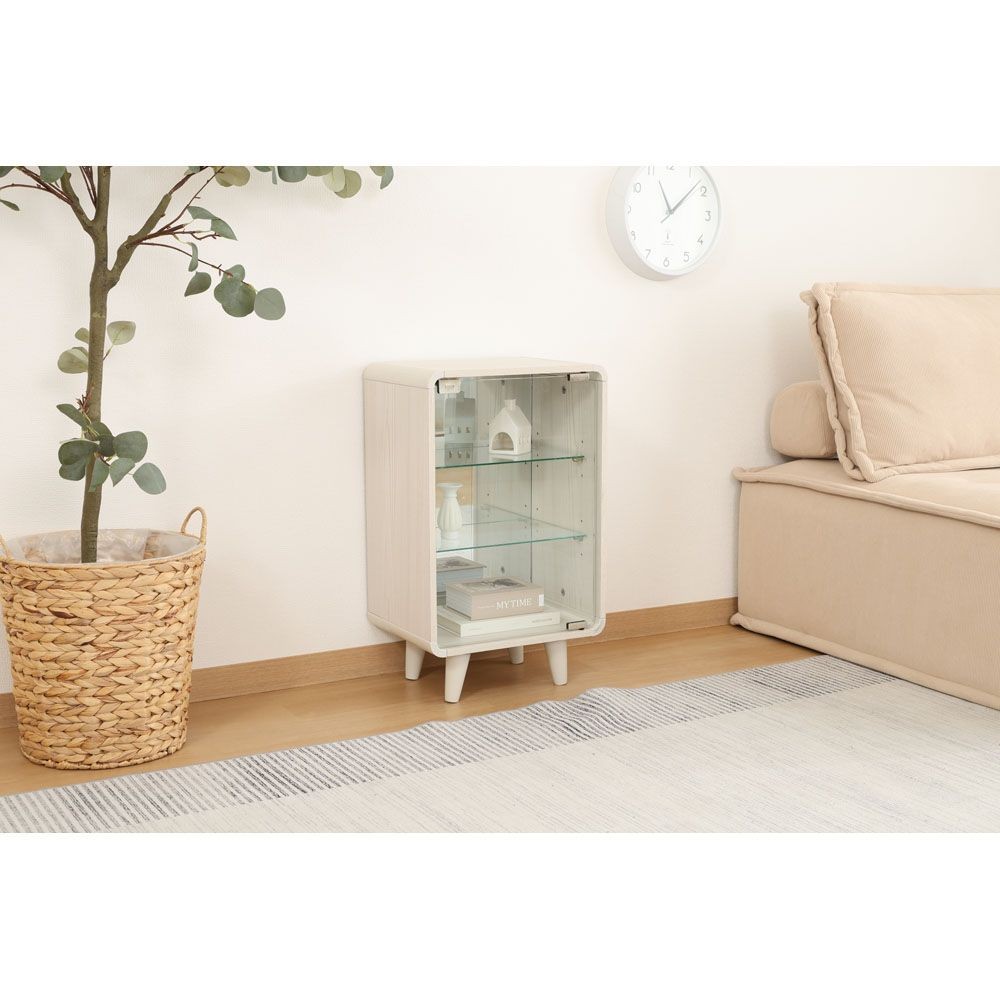 不二貿易 コレクションシェルフ　クレール　ミドル　ホワイトウォッシュ【メーカー直送・代引不可】, ホワイト, 幅360mm&times;奥行265mm&times;高さ600mm