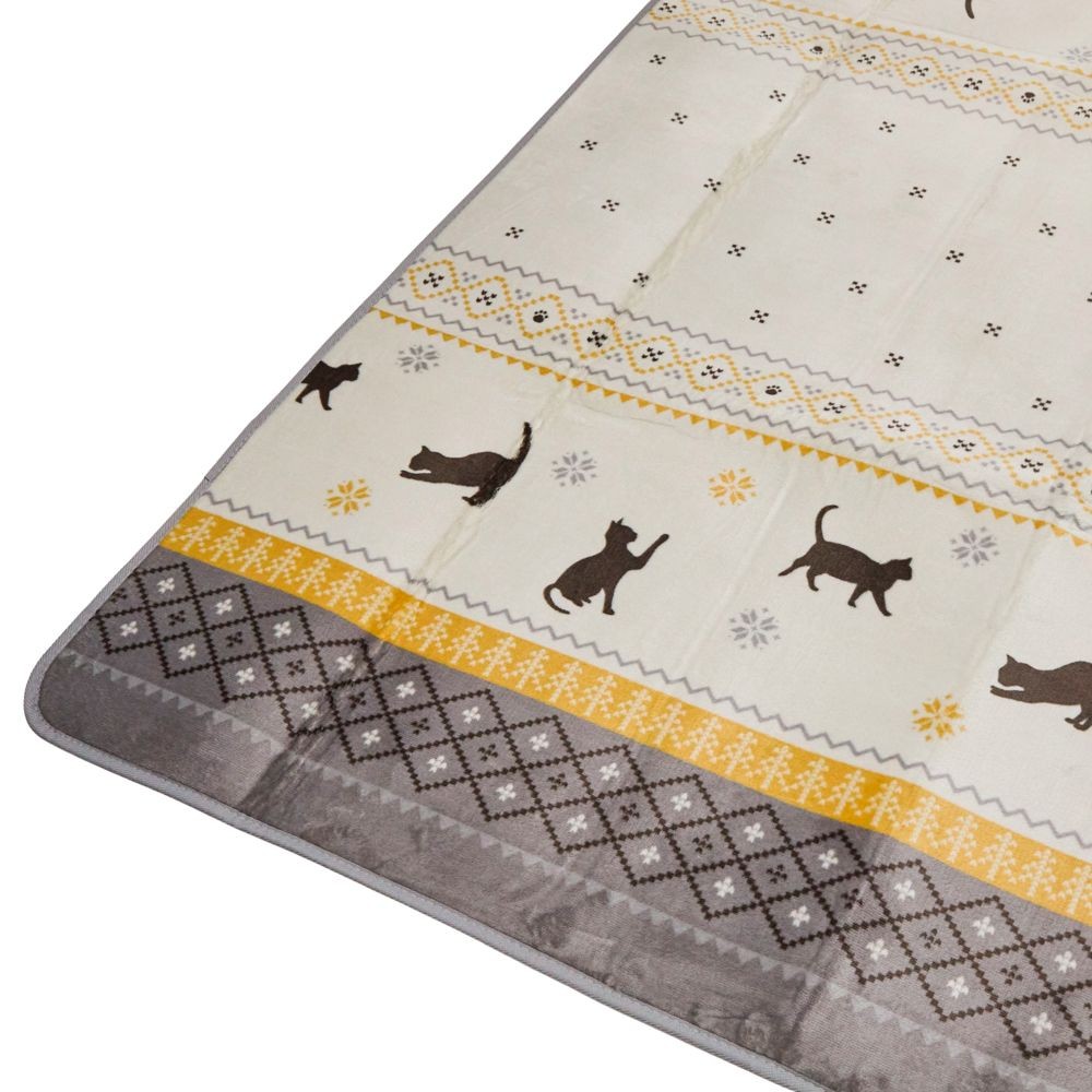 WIZ'A　ウィザ　なめらかタッチラグ　１８０Ｘ１８０　ＧＹ　２５ネコ, グレー, 180×180cm