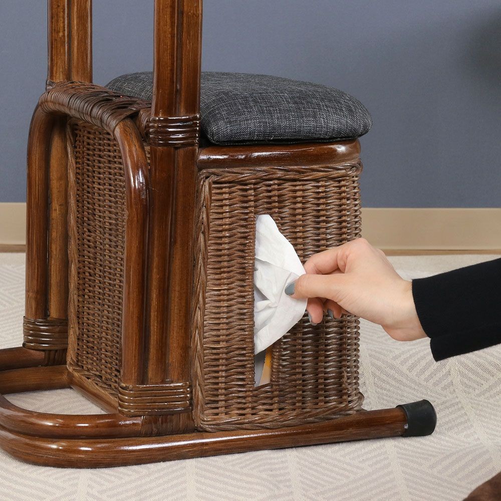 不二貿易 ラタン　つかまり収納ステッキ　ＢＲ【メーカー直送・代引不可】, ブラウン, 幅310mm&times;奥行390mm&times;高さ550mm