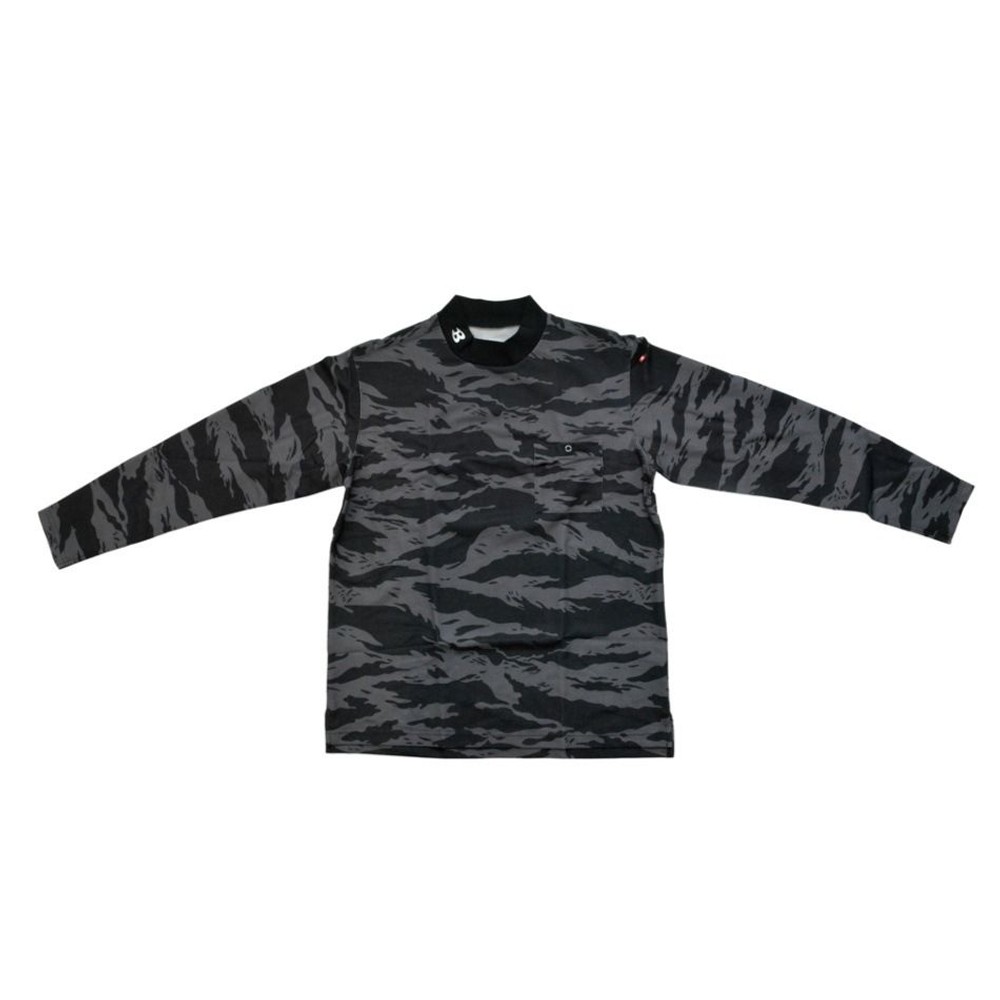 655 モックネックロングＴシャツ, カモフラブラック, Mサイズ