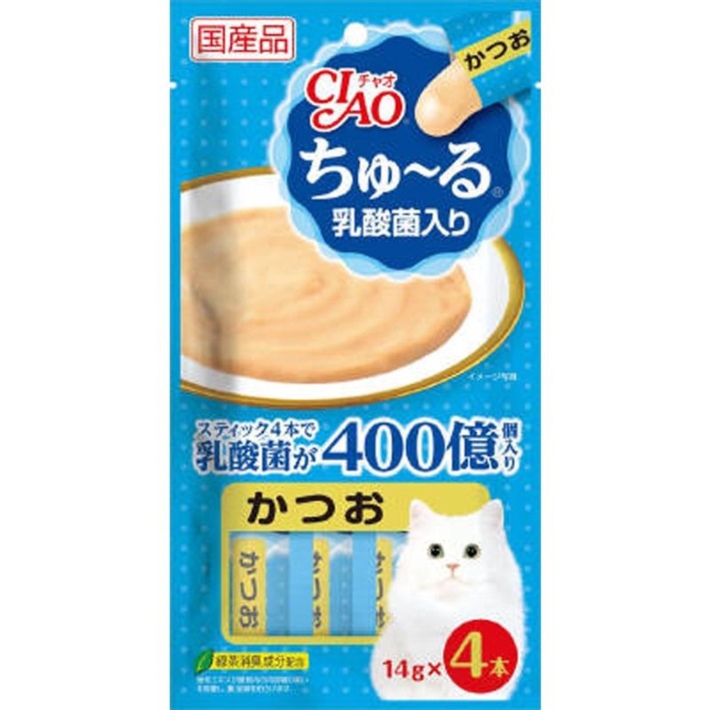 チャオ　ちゅーる　乳酸菌入り　かつお　14ｇ&times;4, かつお味, 14g&times;4本
