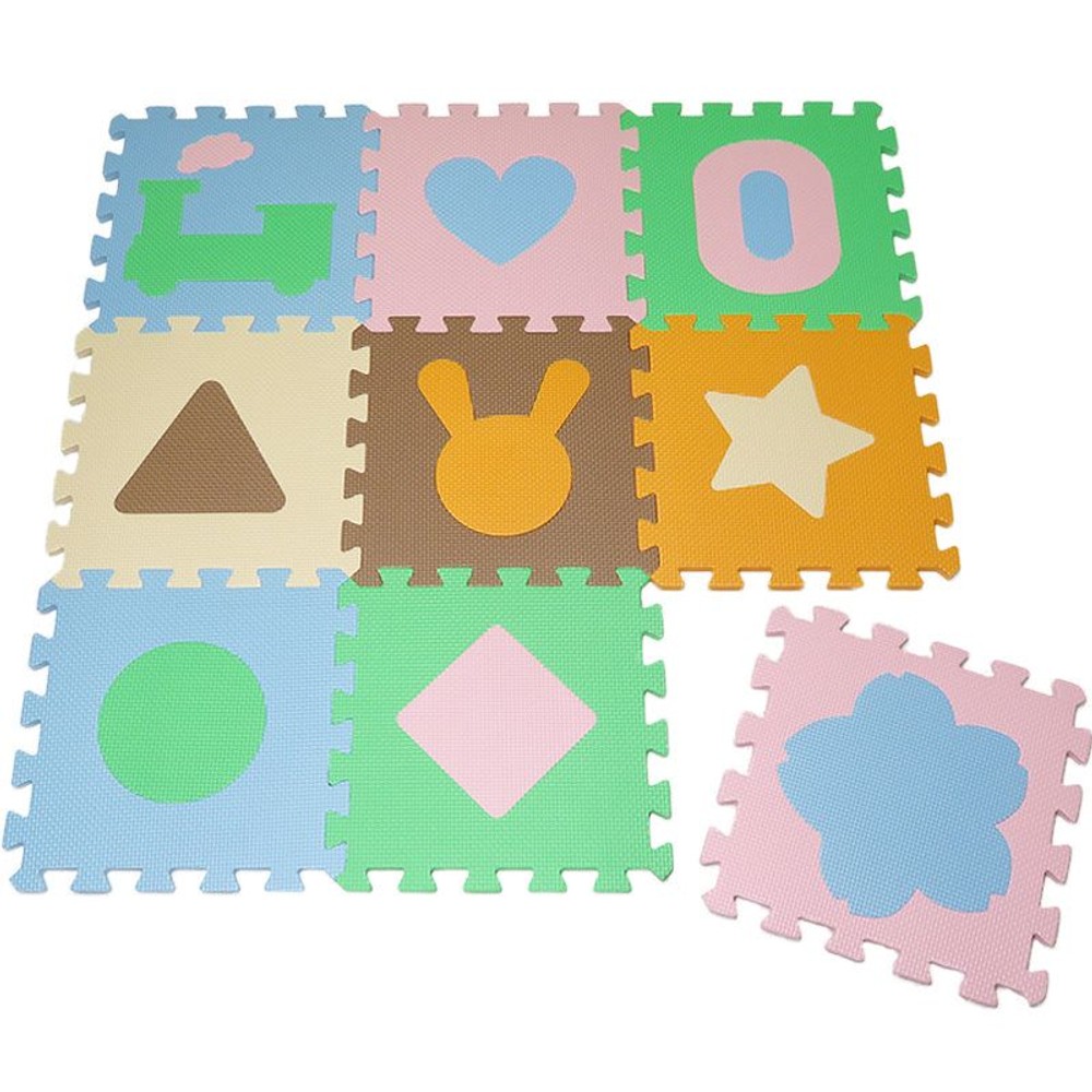 つなげるパズルマット　9枚組　図形, その他カラー１, その他サイズ１