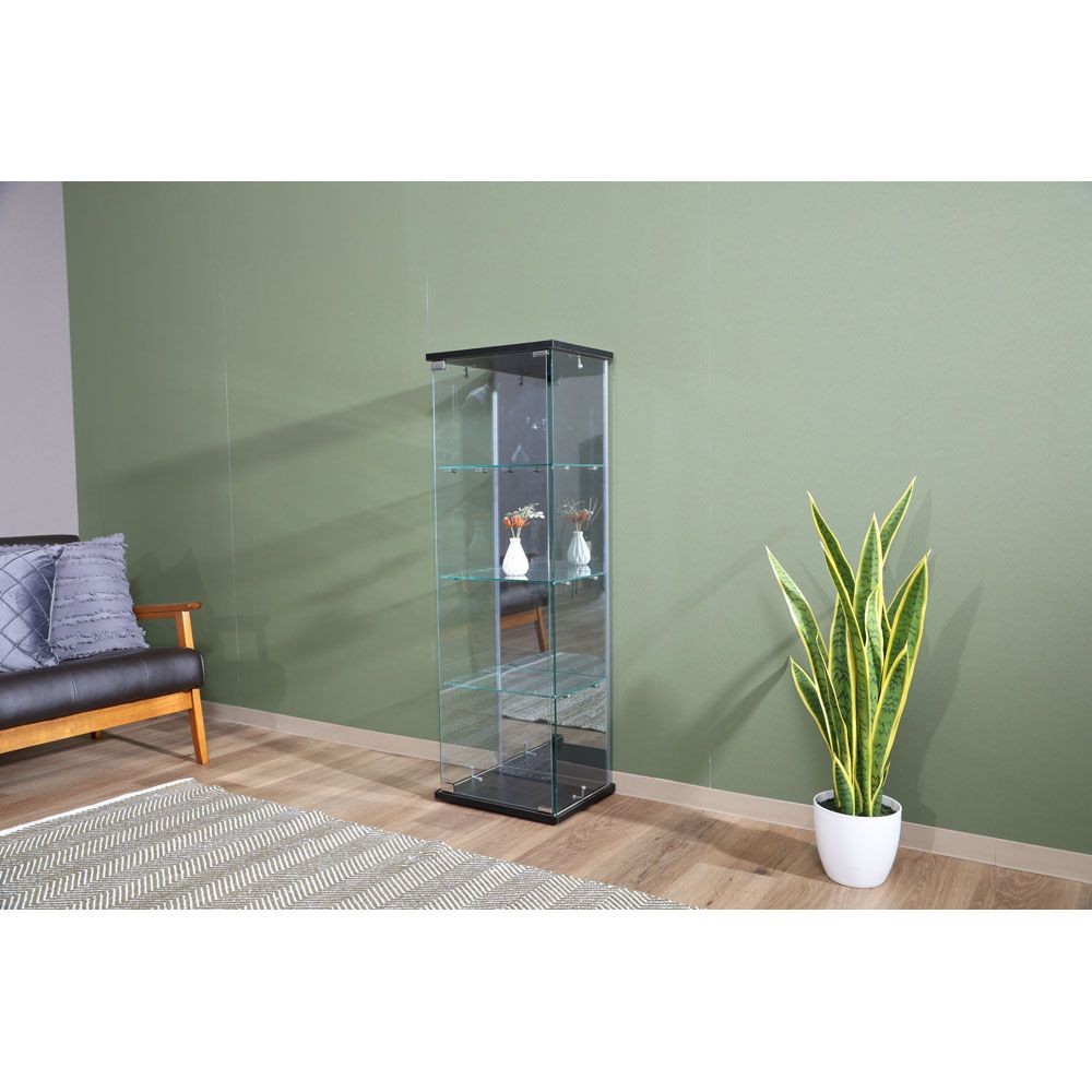 不二貿易 ガラスコレクションケース　ＢＡＡＬ　ＢＫ【メーカー直送・代引不可】, ブラック, 幅390mm&times;奥行300mm&times;高さ1195mm