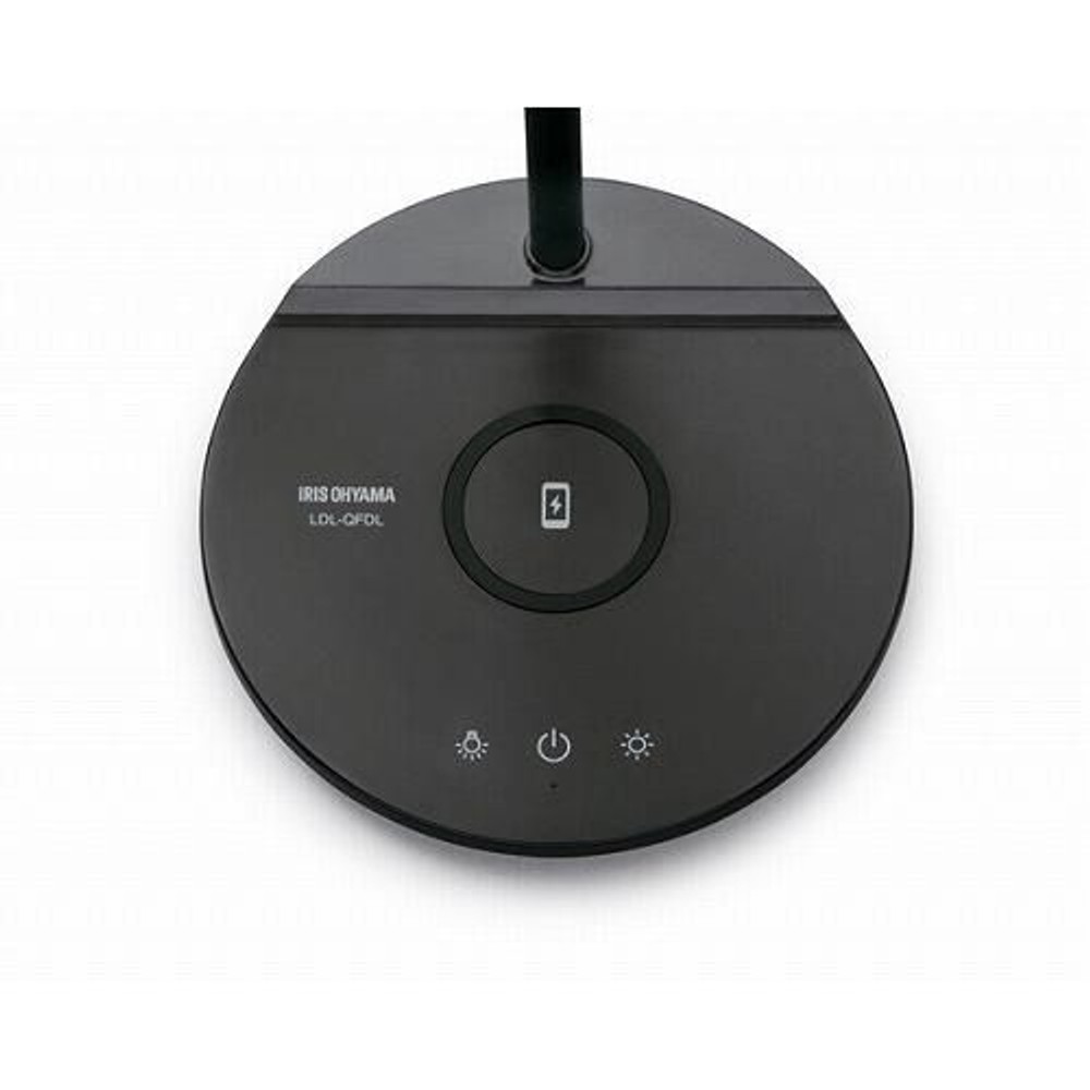LEDデスクライト Qi充電 平置きタイプ 調光・調色 ブラック LDL-QFDL-B, ブラック, 幅160&times;奥行230&times;高さ340mm