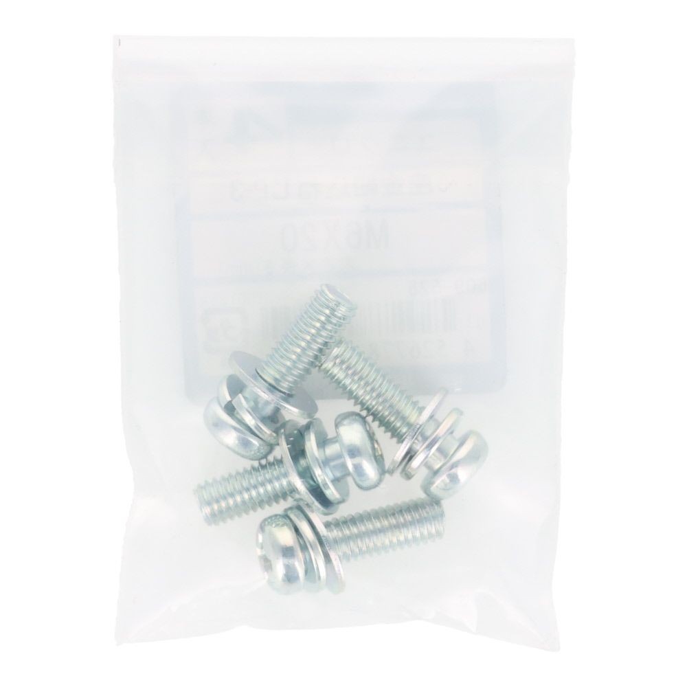 座金組込ねじ　Ｐー３　ユニクロ　Ｍ６&times;２０　４本入, ねじ, M6&times;20