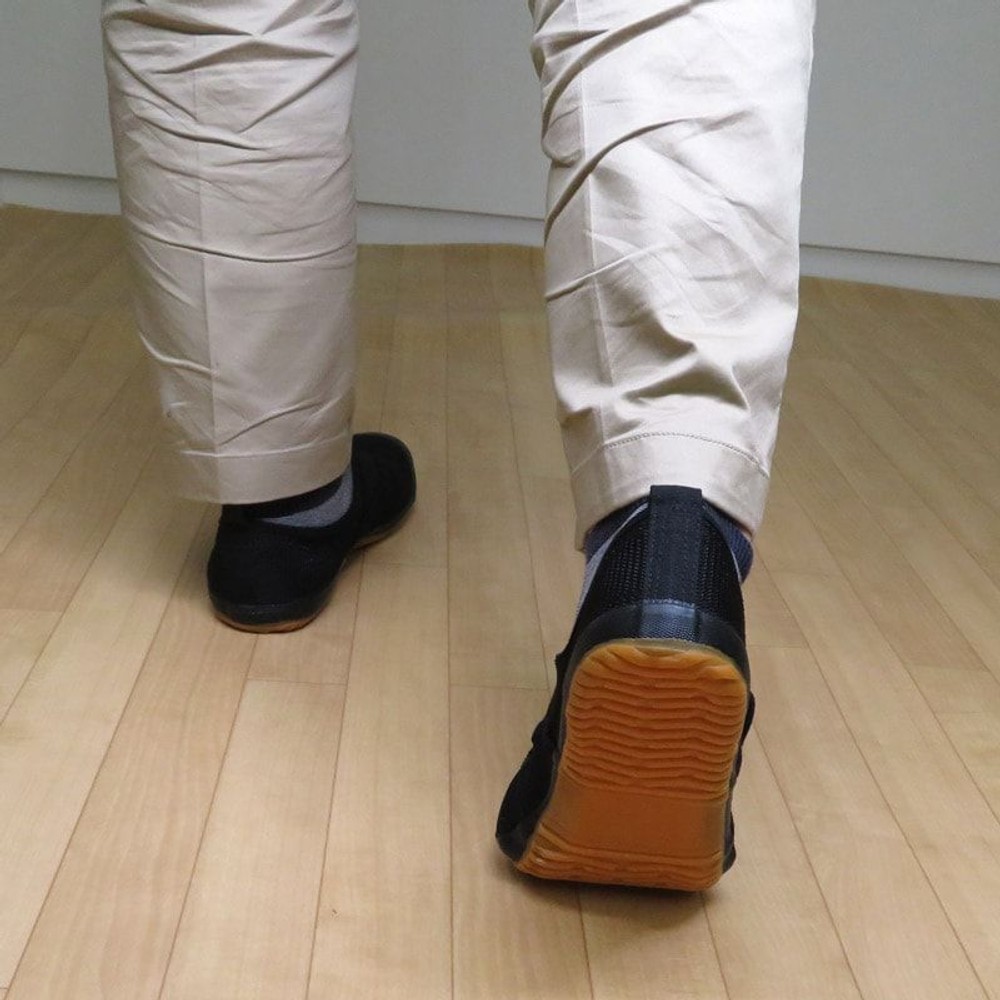 先芯入りワンタッチベルトシューズ　黒, BK（24.5）, 24.5cm