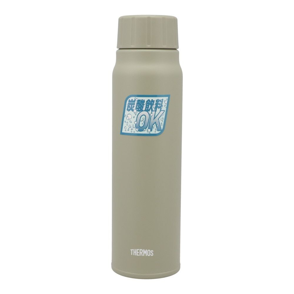 保冷炭酸飲料ボトル　ＦＪＫー500　ＫＫＩ, カーキ, 500ml