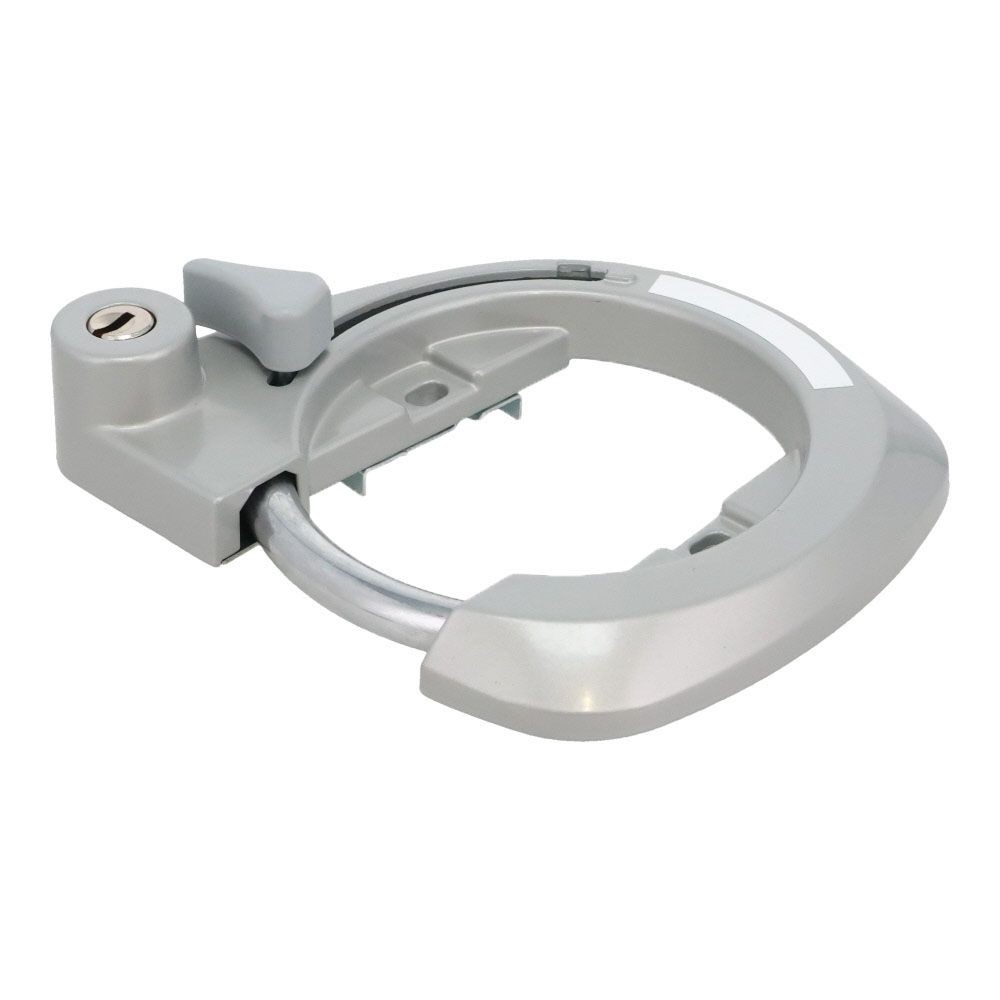 自転車用 頑丈リング錠　ディンプルキー式, シルバー, 幅51&times;奥行85&times;高さ350mm