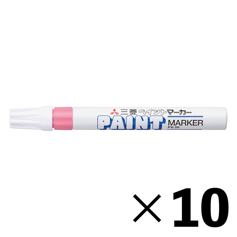 【10本セット】三菱鉛筆 ペイントマーカー 中字 桃 PX20.13【メーカー直送・代引不可】, 桃, 中字 PX-20