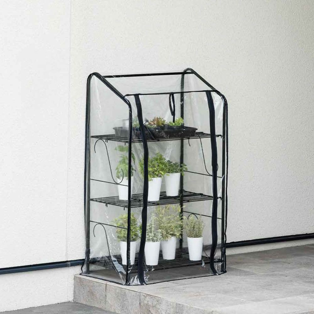ガーデンラック温室３段　ＡＲＯー３, 黒, ３段