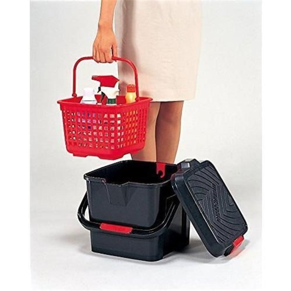 イノマタ かしこいバケツ 17L ブラック バスケット付き, ブラック, 17L