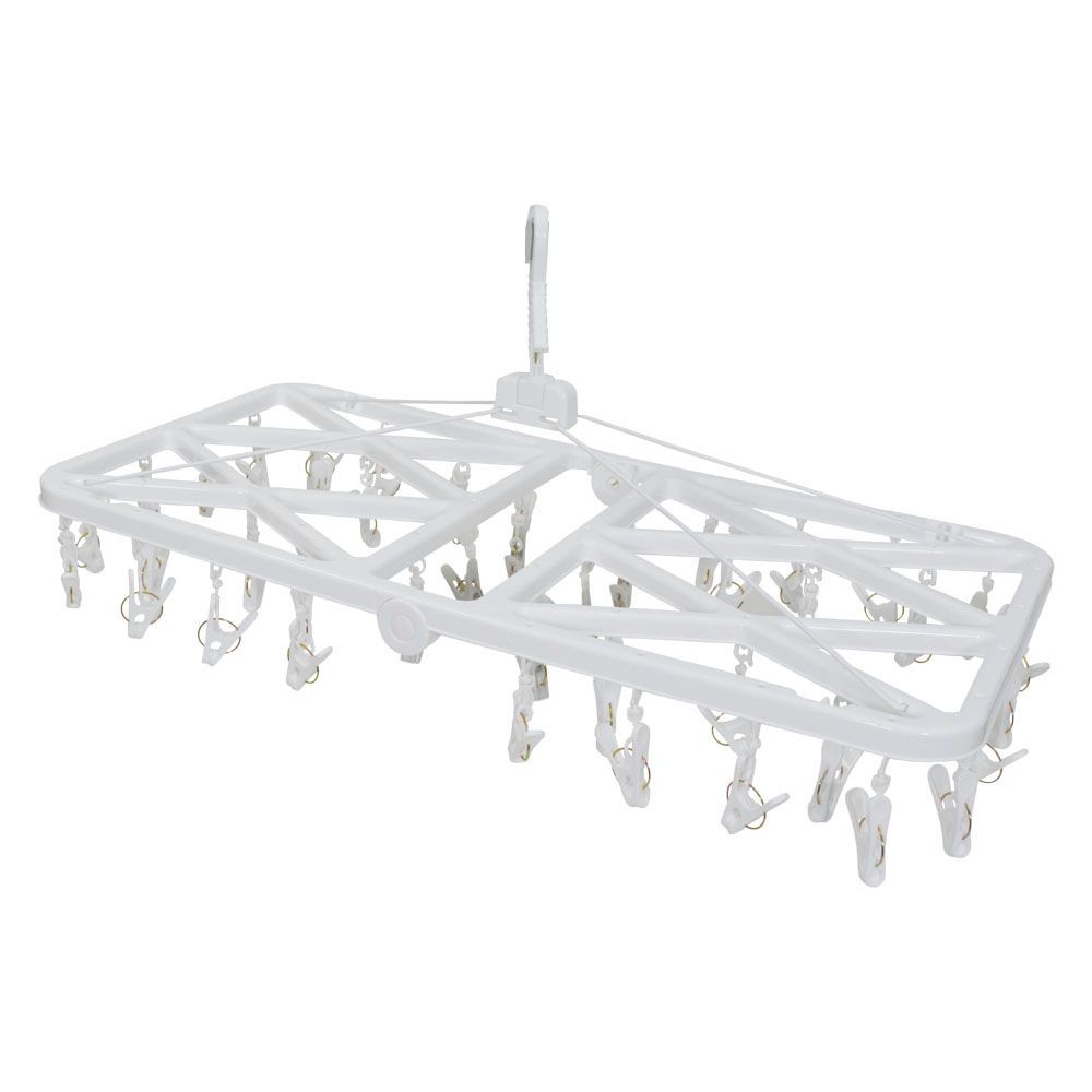 ウィザ WIZ'A　ピンチが回転して干しやすい洗濯ハンガー　４２ピンチ, ホワイト, 42ピンチ