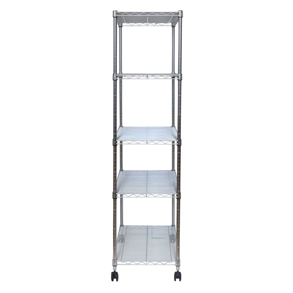 【数量限定】スチールラック 幅120cm 5段 ルミナスホームラック NLH1218-5, シルバー, 5段