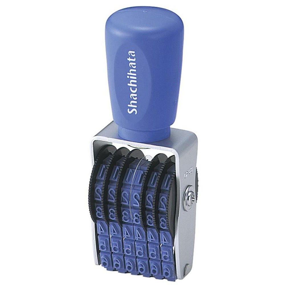 シャチハタ　回転印　欧文6連4号　ＣＦ―64Ｇ　1500, ブルー, 4号