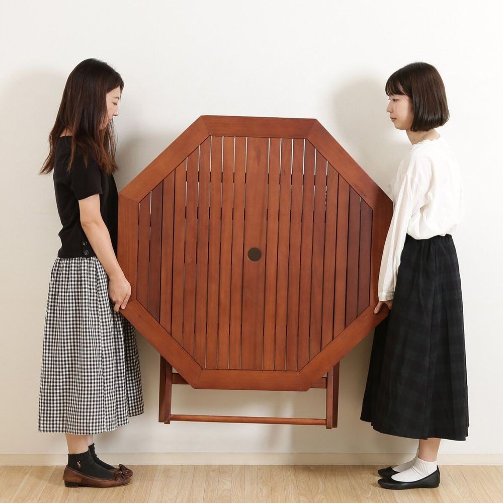 八角テーブル　110ｃｍ　＃ＧＴ05ＦＢ【メーカー直送・代引不可】, ブラウン, 110cm