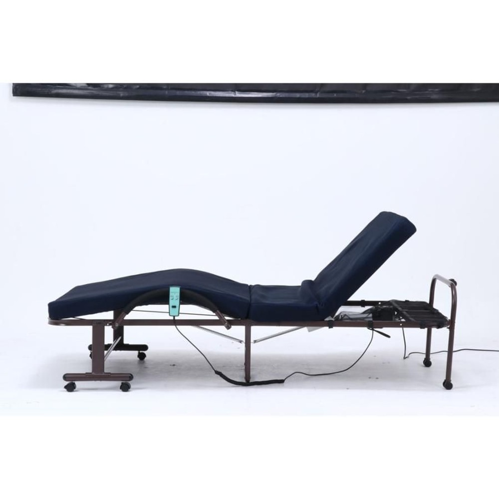 不二貿易  折たたみ電動ベッド　高床タイプ 【メーカー直送・代引不可】, ネイビー, シングル