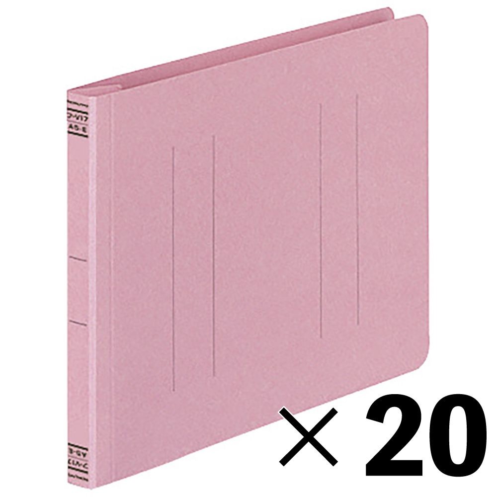 【20冊セット】コクヨ　フラットファイルV樹脂製とじ具A5横 15mmとじ ピンク フ-V17P【メーカー直送・代引不可】, ピンク, A5E