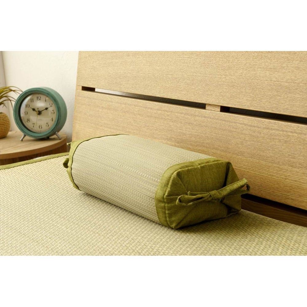 国産い草角枕  リズム  約30cmX15cm  グリーン色