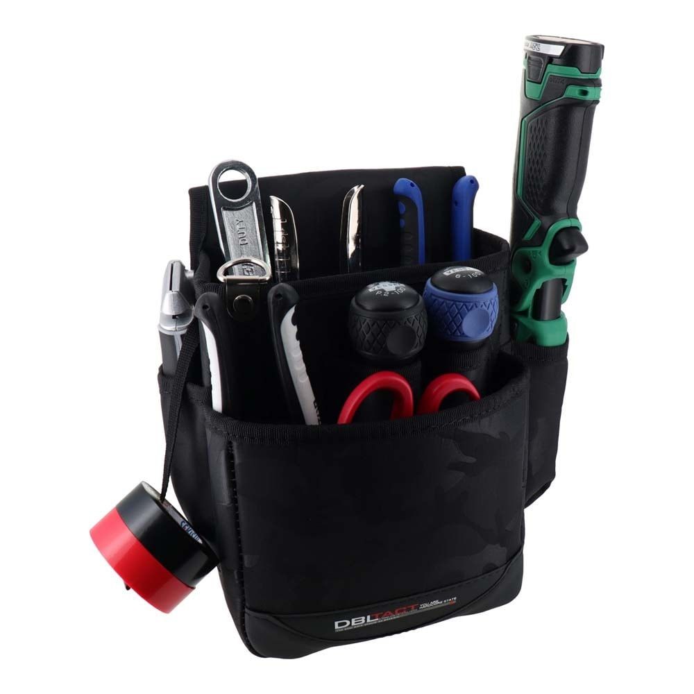 DBLTACT 腰袋 2段 ペン型インパクトドライバー入れ付 ブラック迷彩DT-28-BC