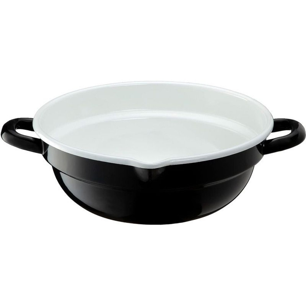 ホ-ロ-天ぷら鍋24cm 高木金属 ホーロー天ぷら鍋 24cm TP-24R-BW [ブラック&ホワイト] (鍋